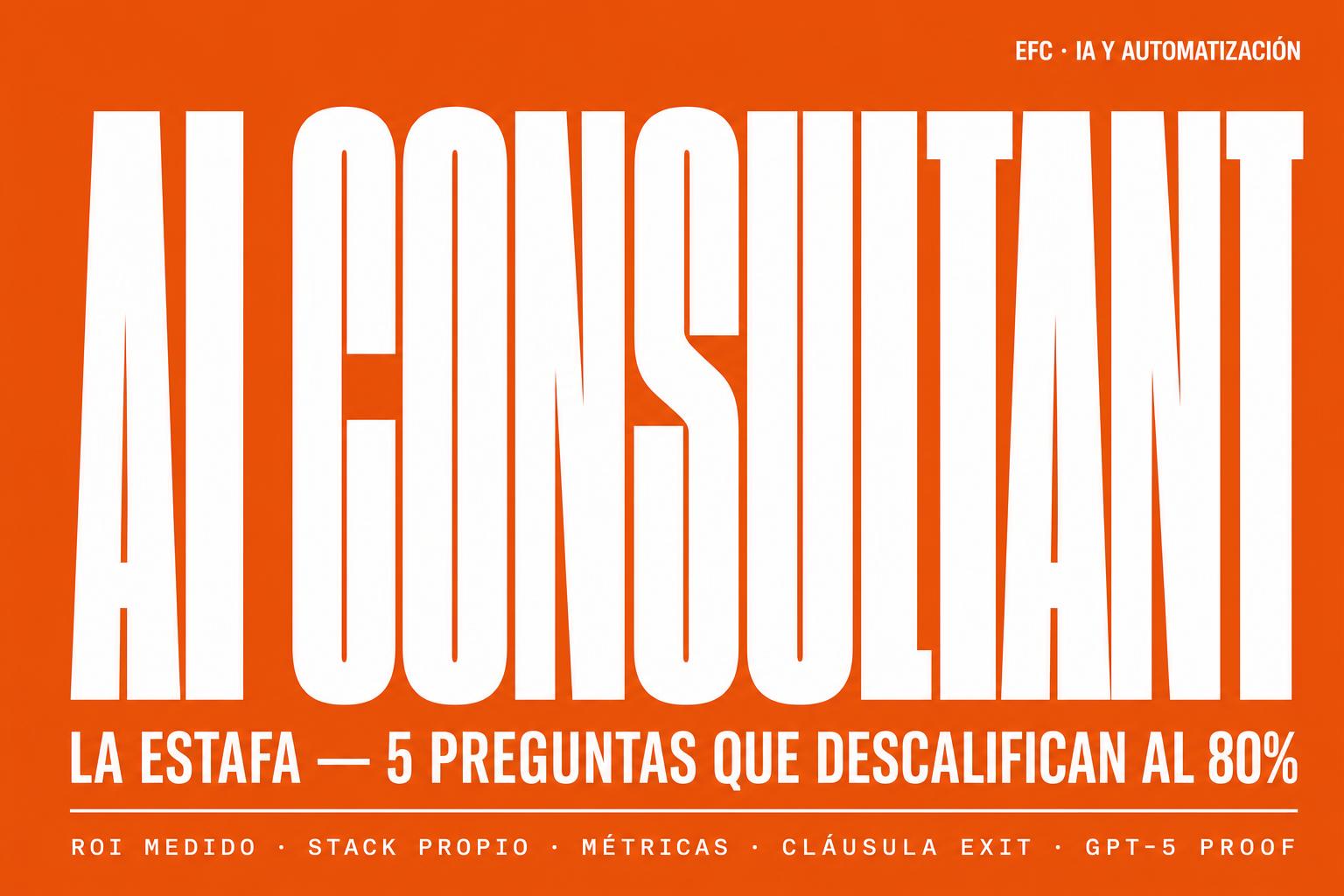 La estafa del "AI consultant": las 5 preguntas que descalifican al 80% antes de pagar